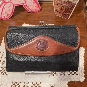 Dooney & Bourke Black and Brown Leather Women's Clutch
